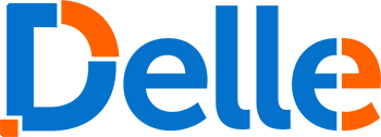 a blue and black logo